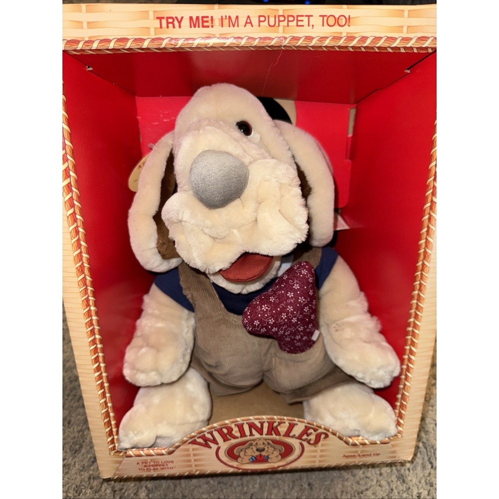 Vintage 1981 Original Winkles Plush Puppet Dog 6002 Coleco Ganz Bros W/ Bone NIB